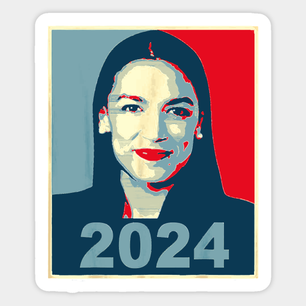 AOC 2024 Alexandria Ocasio Cortez Sticker TeePublic